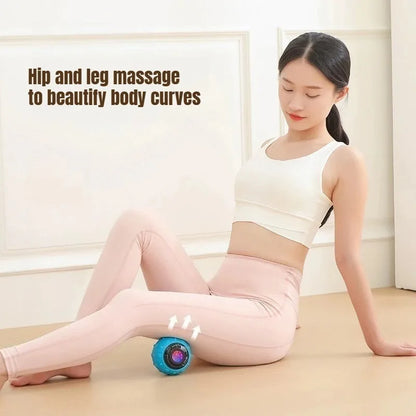 Rechargeable 5 Gears Vibrating Massage Ball Portable Peanut Massager Vibrating Foam Roller for Fitness Mobility Yoga Relaxation
